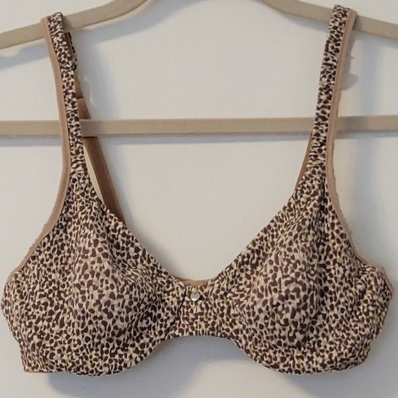 Warners Animal Cheetah Print With Underwire Soft T Shirt Bra Nude Brown sz: S - Picture 1 of 3